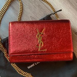 Yves Saint Laurent Red Metallic Bag